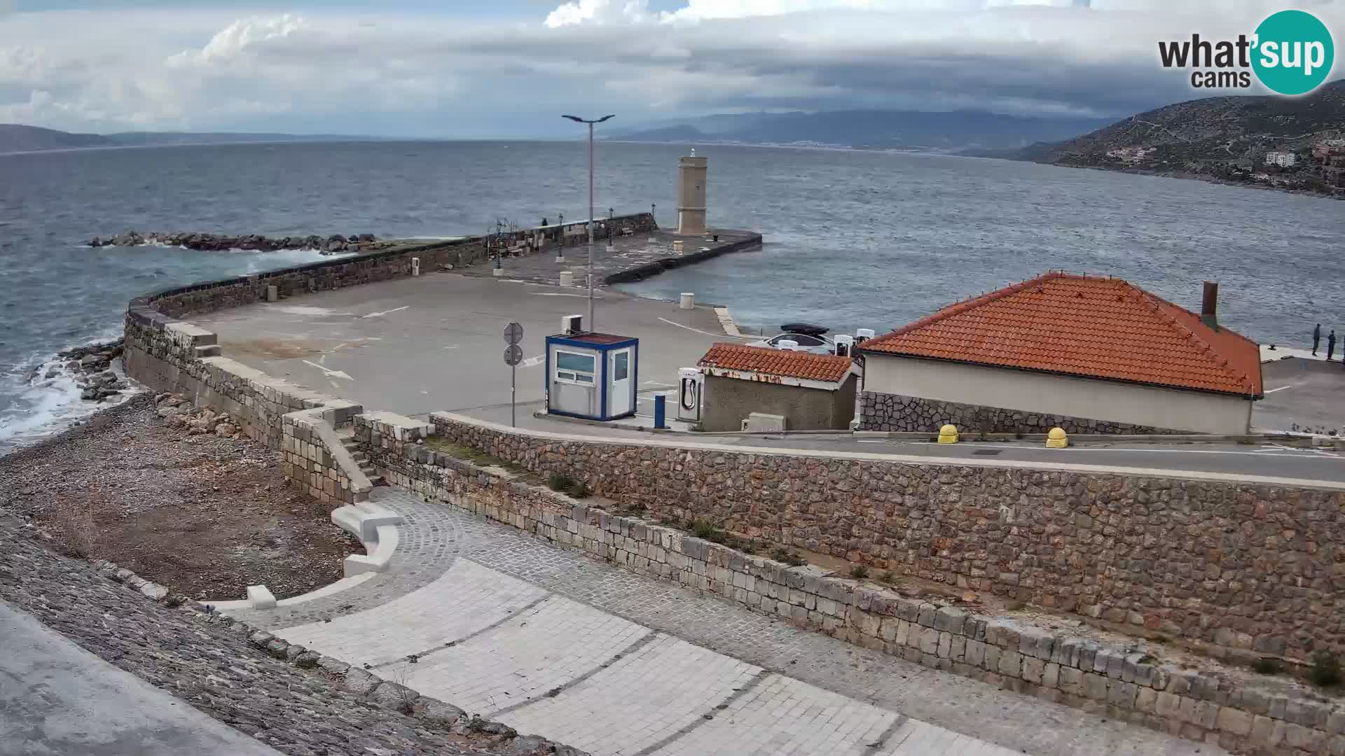 Senj Hafen Webcam – Wellenbrecher & Leuchtturm Liveblick