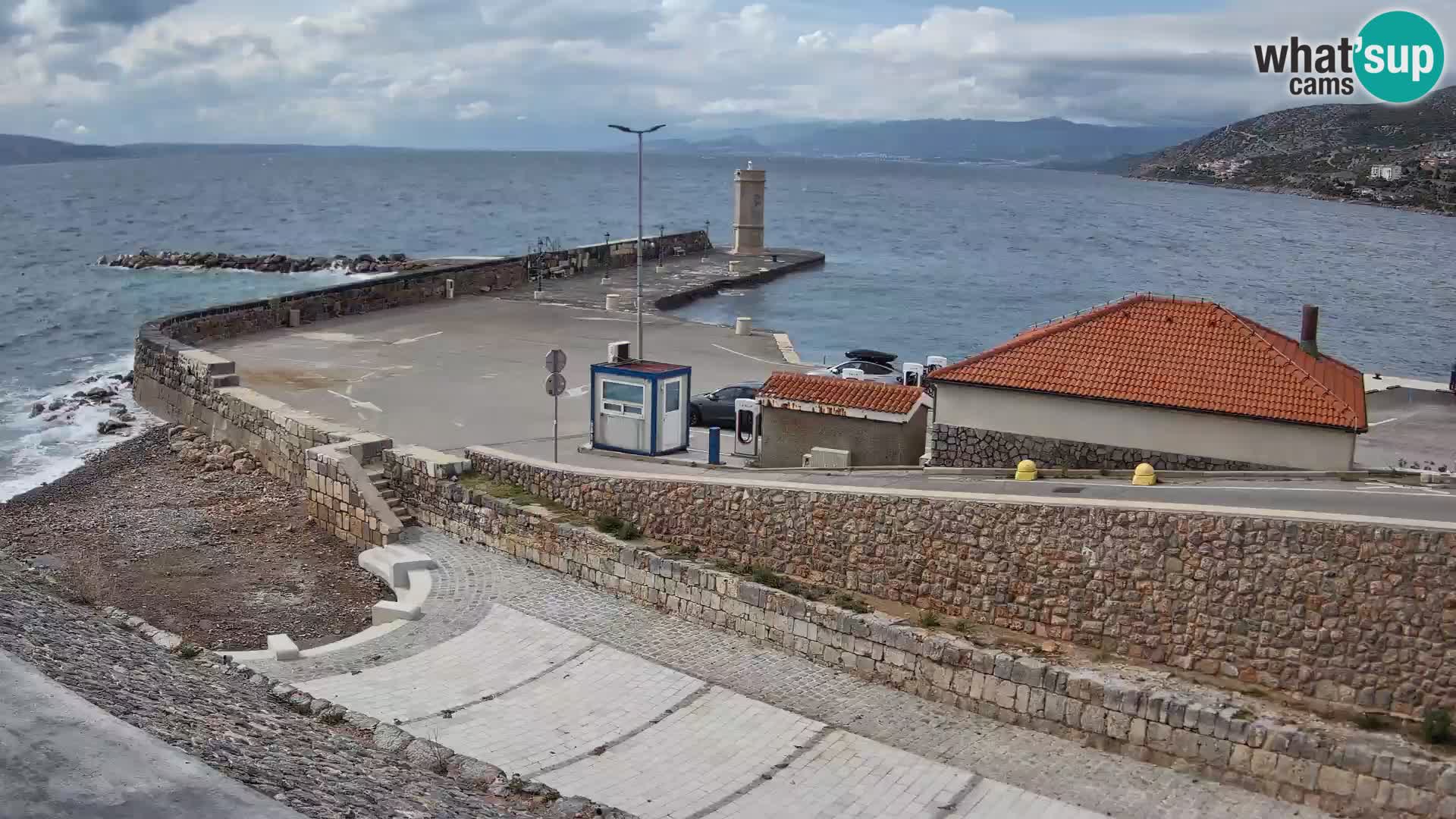 Webcam port de Senj – Vue sur la jetée et le phare