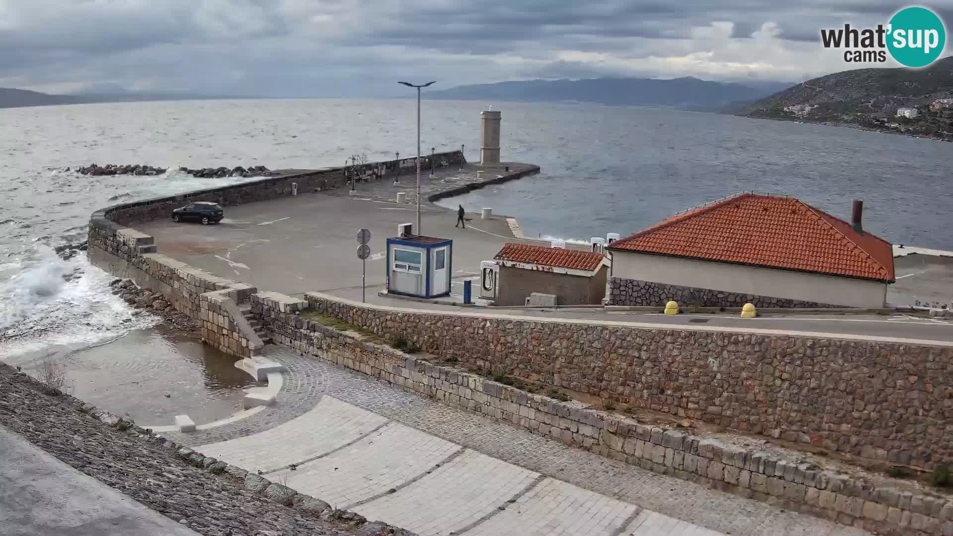 Senj Hafen Webcam – Wellenbrecher & Leuchtturm Liveblick
