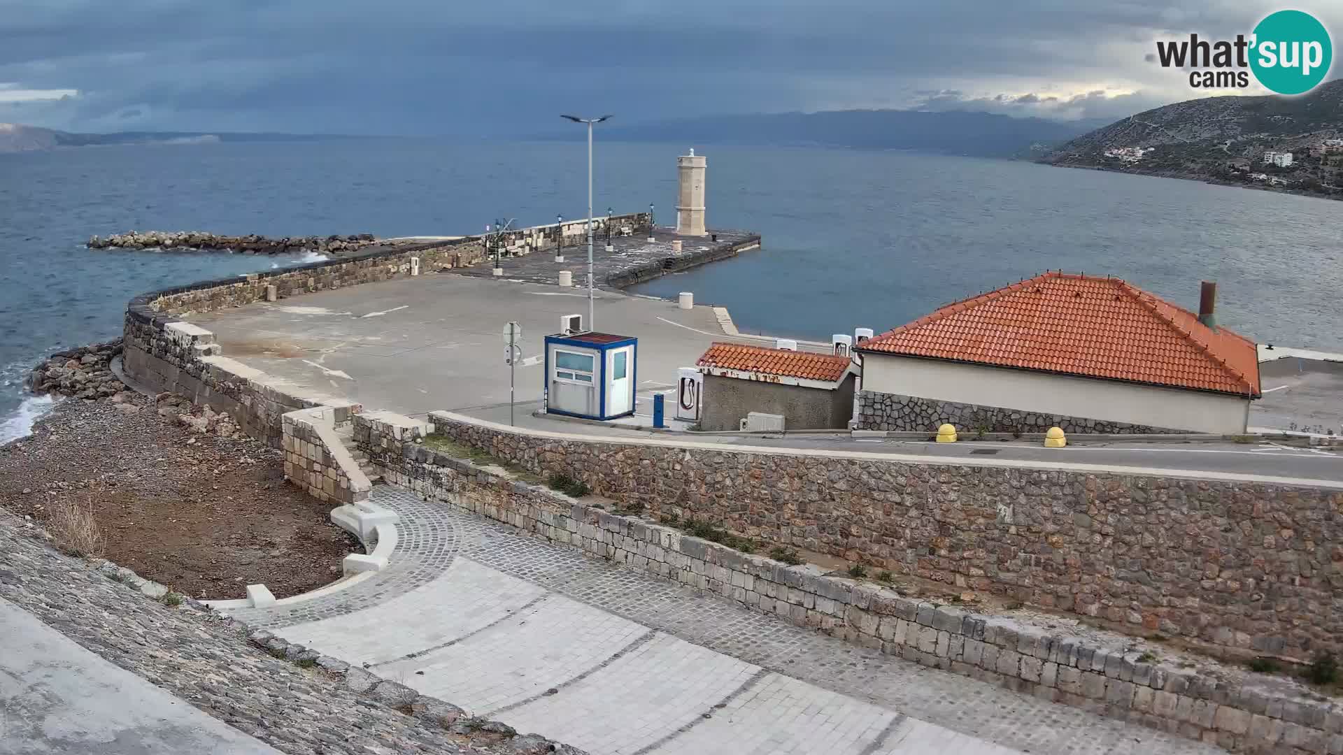 Webcam puerto de Senj – Rompeolas y faro en directo