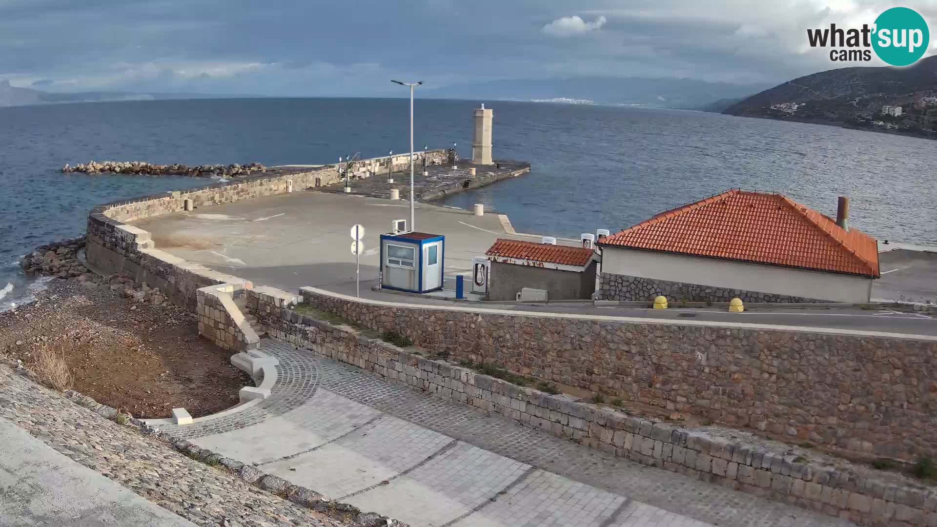 Senj Hafen Webcam – Wellenbrecher & Leuchtturm Liveblick
