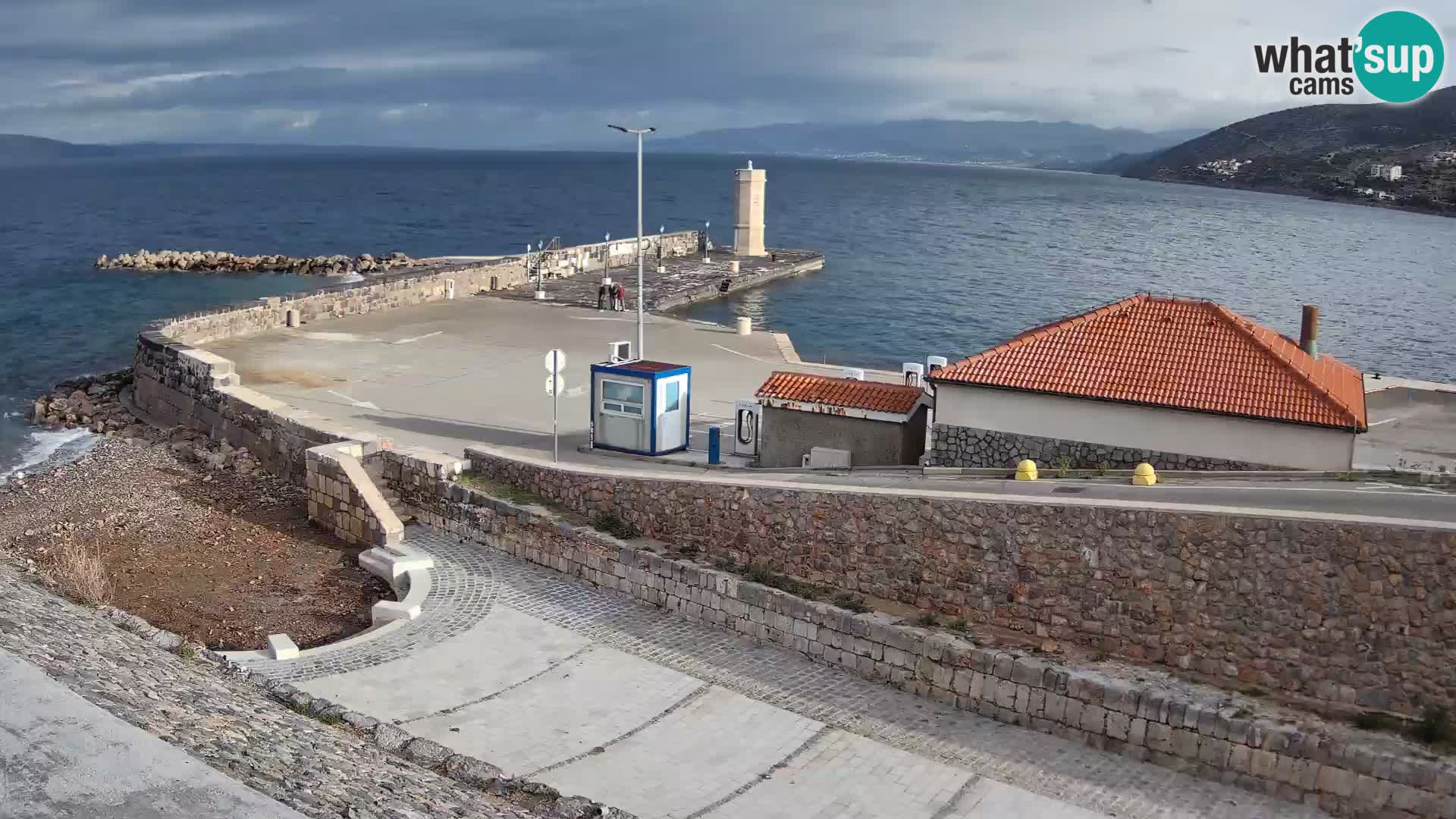 Senj Hafen Webcam – Wellenbrecher & Leuchtturm Liveblick