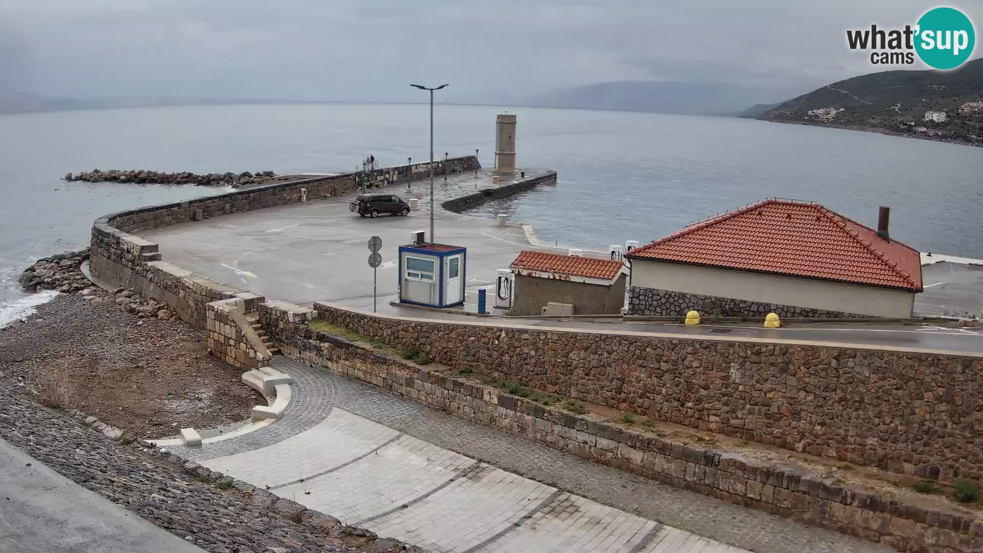 Senj Hafen Webcam – Wellenbrecher & Leuchtturm Liveblick