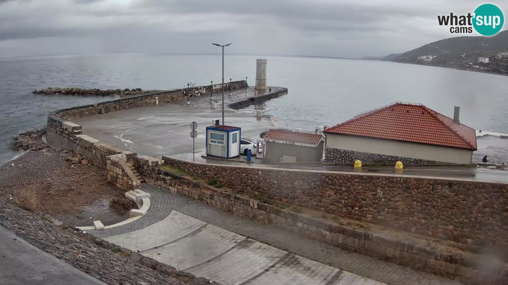Senj Hafen Webcam – Wellenbrecher & Leuchtturm Liveblick
