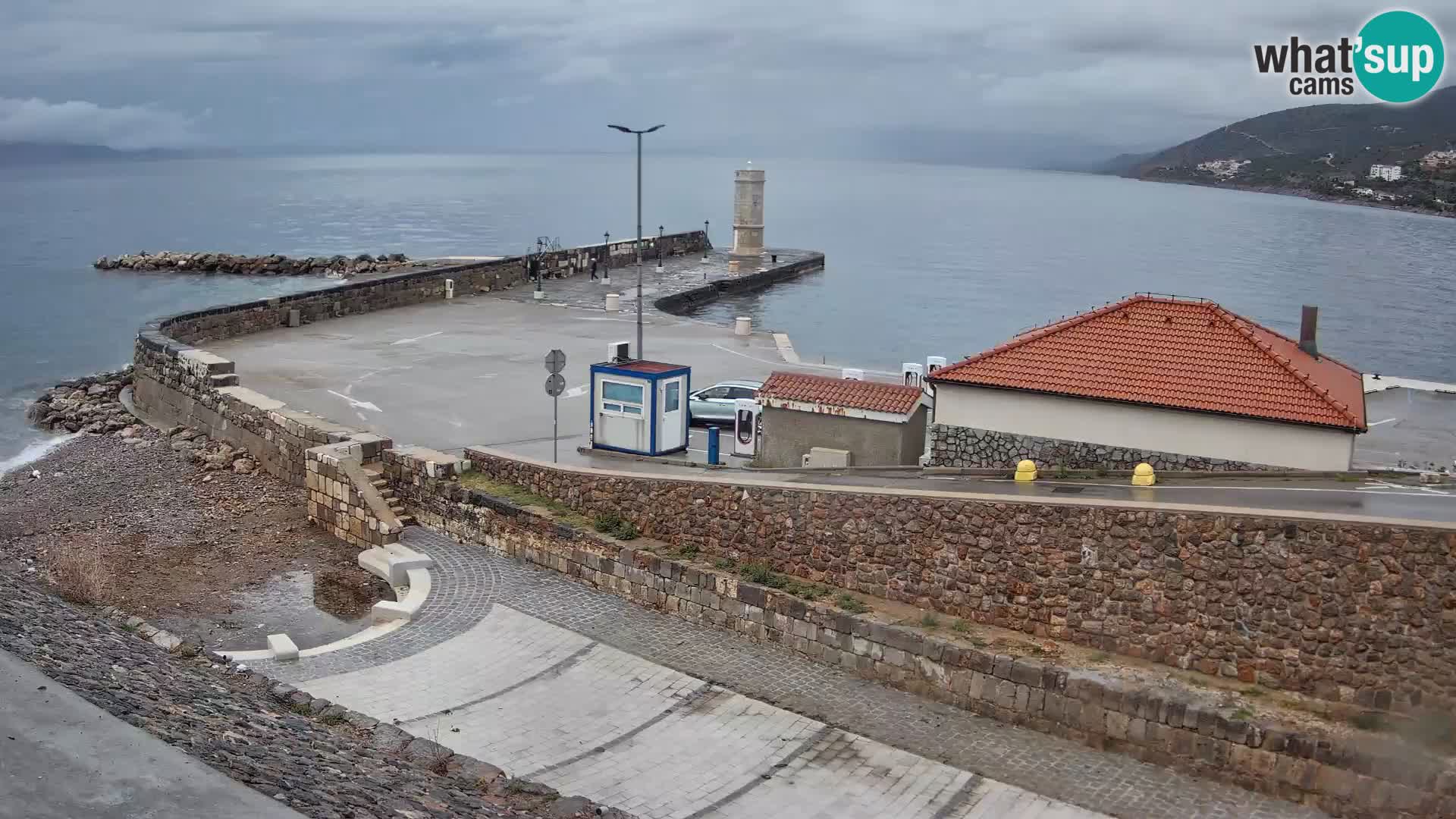 Senj Hafen Webcam – Wellenbrecher & Leuchtturm Liveblick