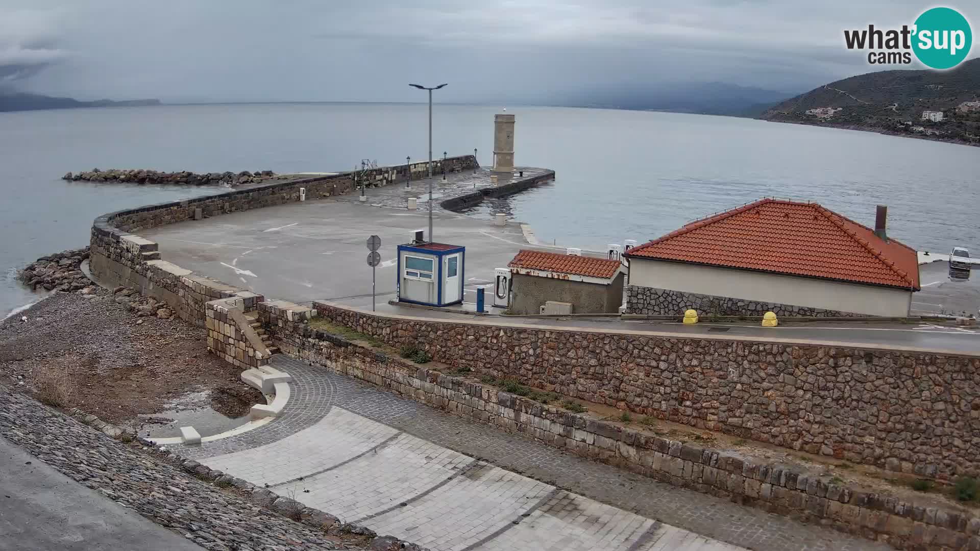 Senj Hafen Webcam – Wellenbrecher & Leuchtturm Liveblick