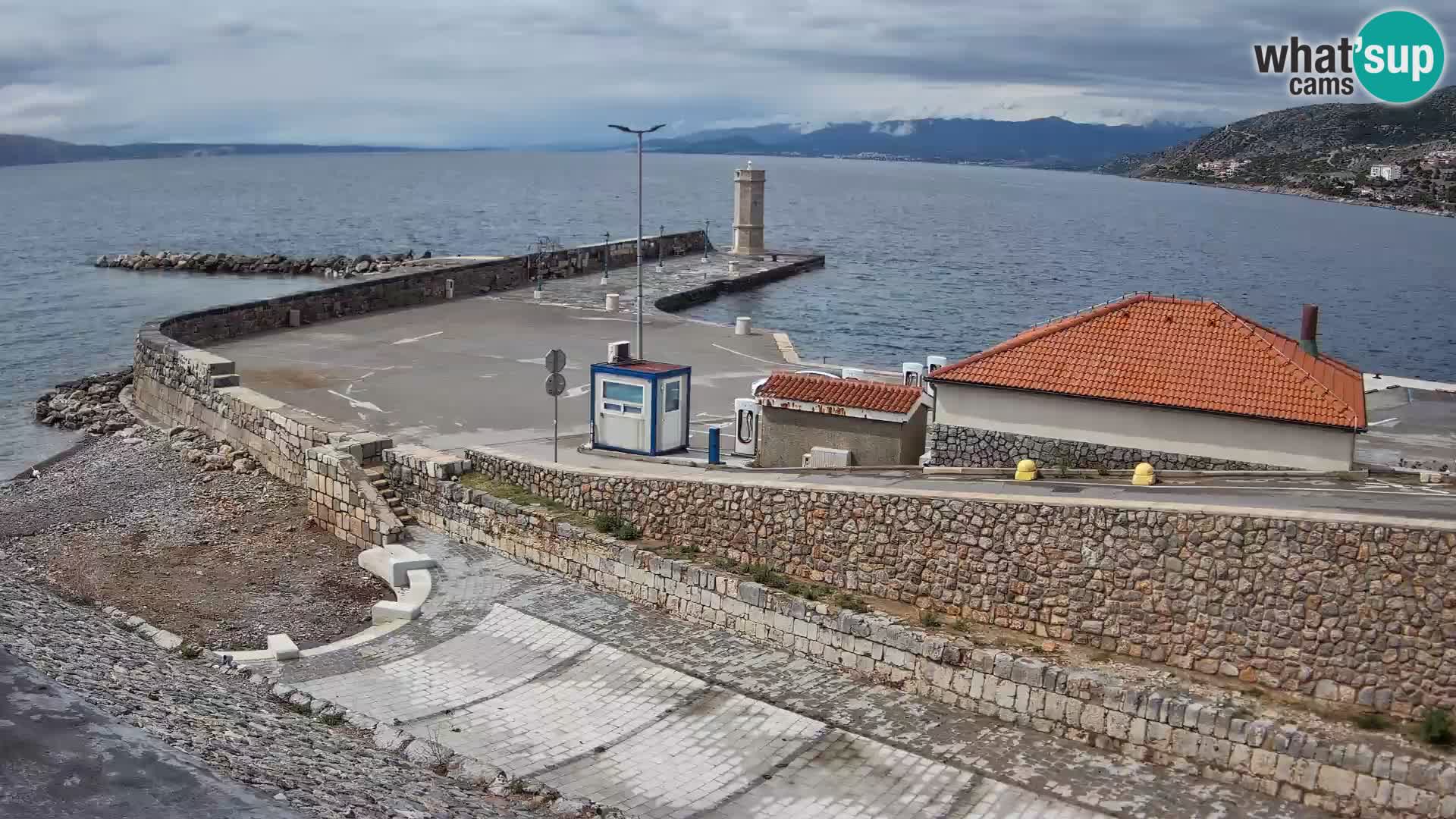 Senj Hafen Webcam – Wellenbrecher & Leuchtturm Liveblick