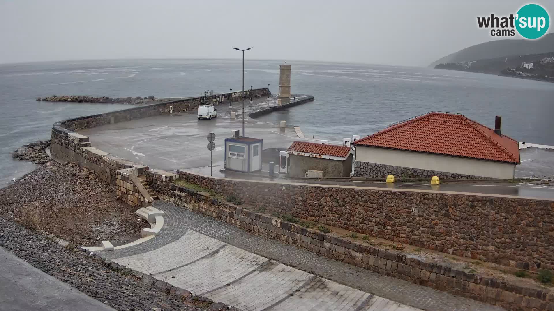 Senj Hafen Webcam – Wellenbrecher & Leuchtturm Liveblick