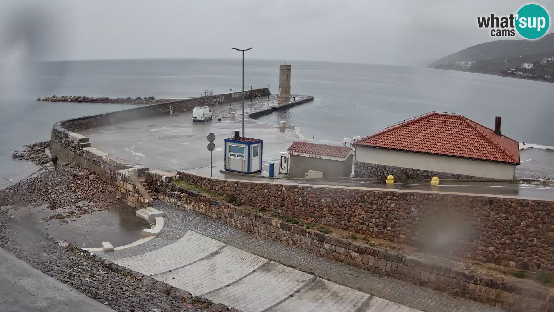 Senj Hafen Webcam – Wellenbrecher & Leuchtturm Liveblick