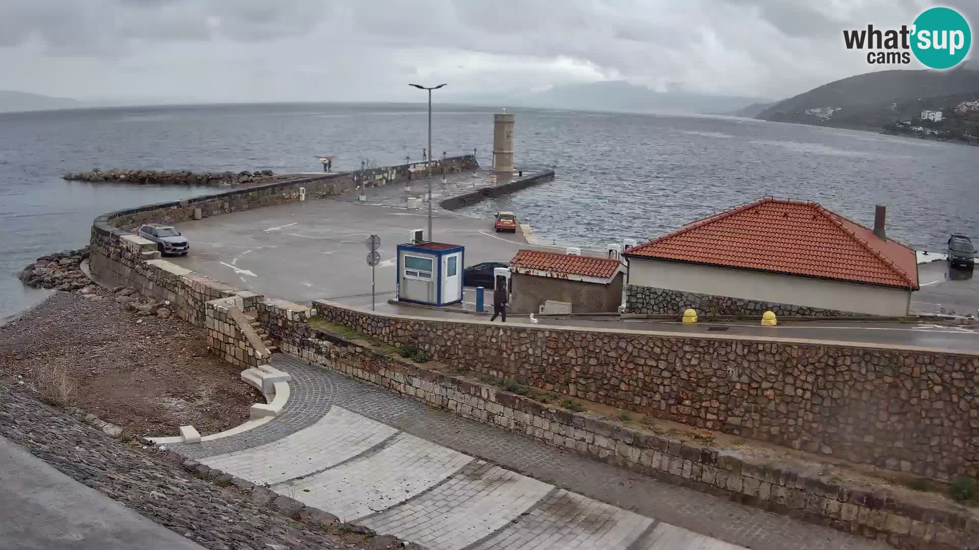 Webcam port de Senj – Vue sur la jetée et le phare