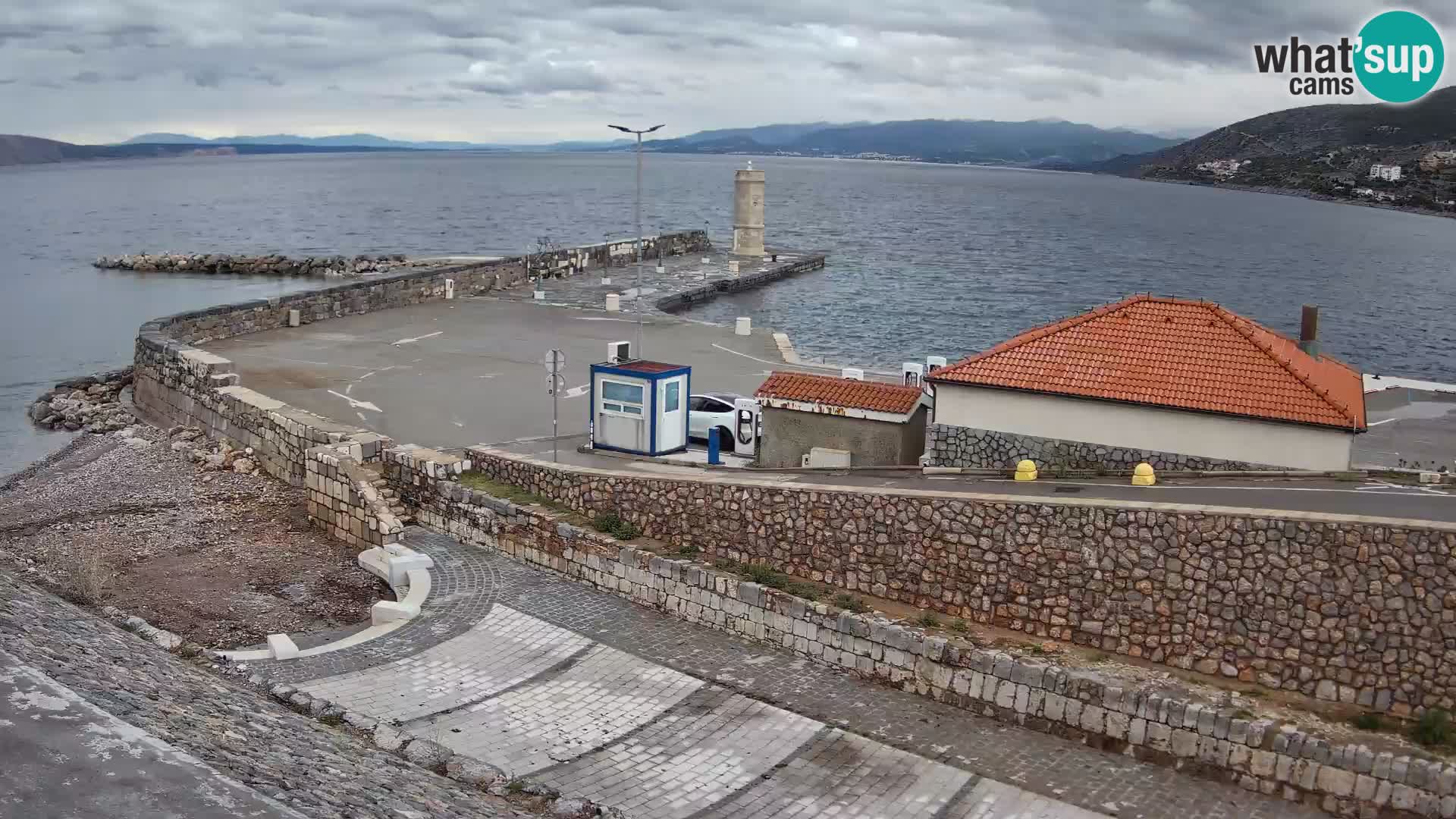 Senj Hafen Webcam – Wellenbrecher & Leuchtturm Liveblick