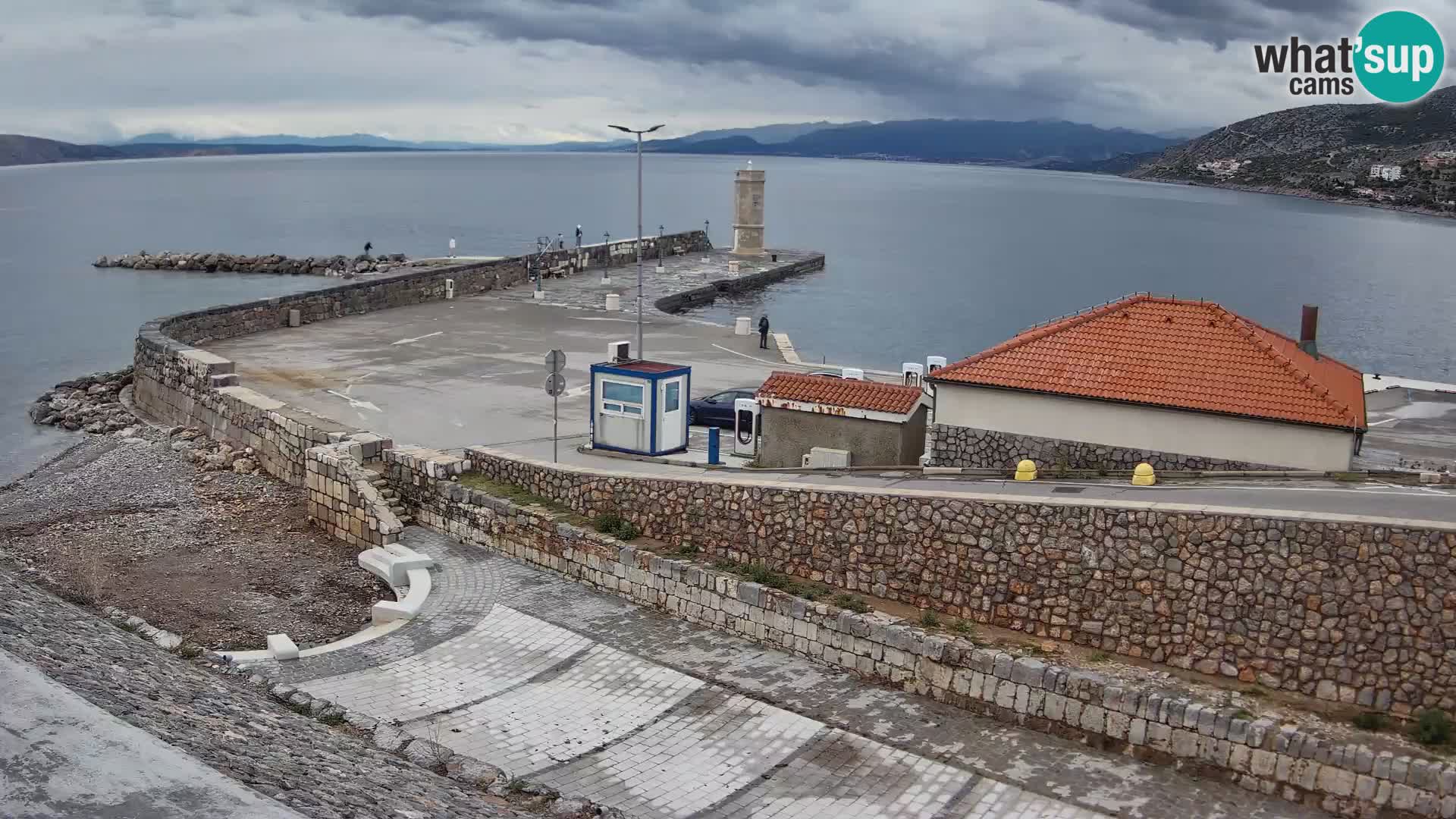 Senj Hafen Webcam – Wellenbrecher & Leuchtturm Liveblick