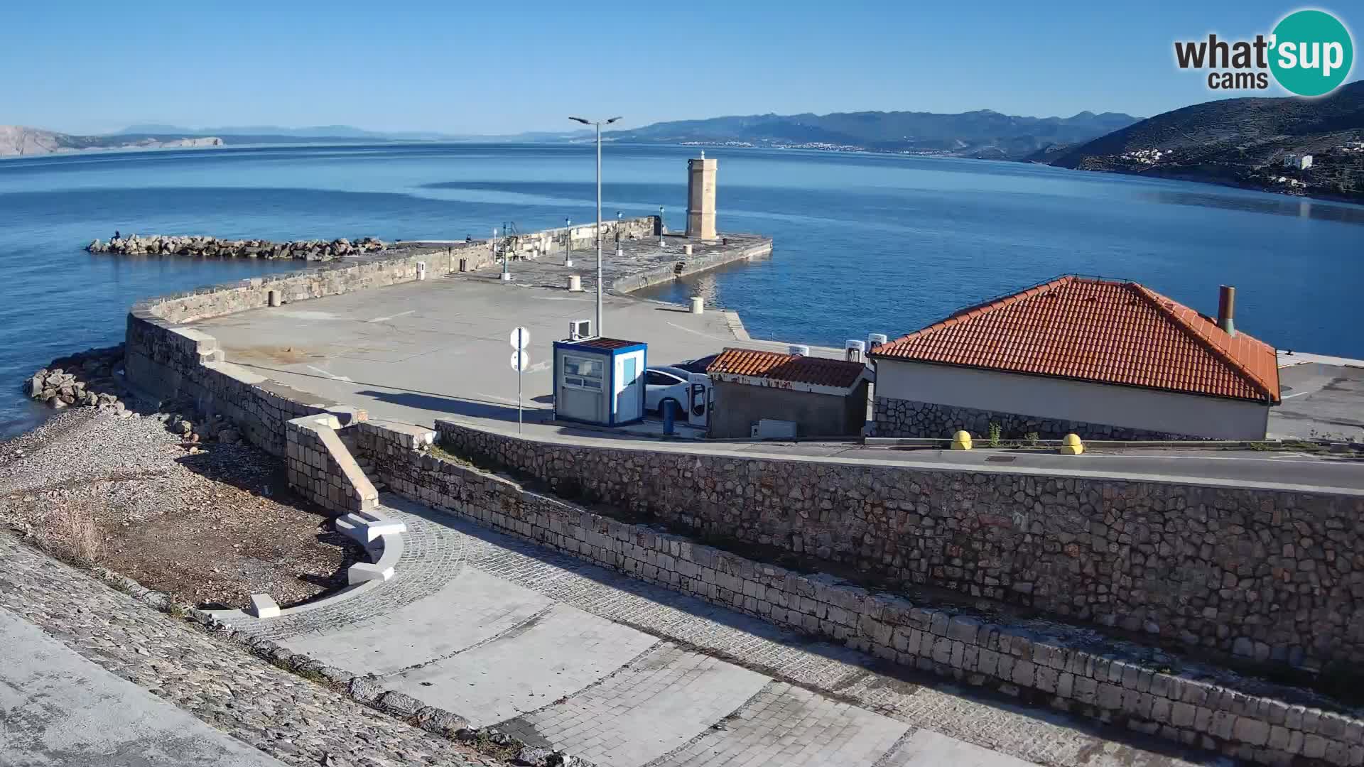 Senj Hafen Webcam – Wellenbrecher & Leuchtturm Liveblick
