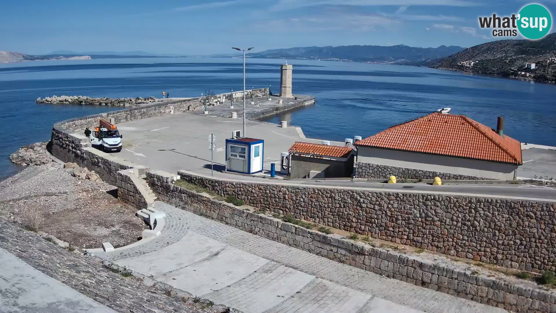Webcam puerto de Senj – Rompeolas y faro en directo