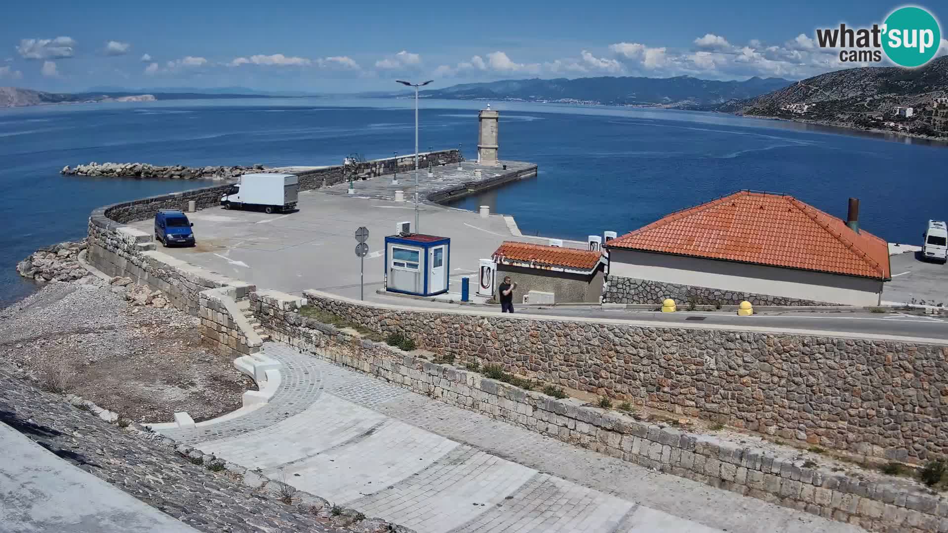 Senj Hafen Webcam – Wellenbrecher & Leuchtturm Liveblick