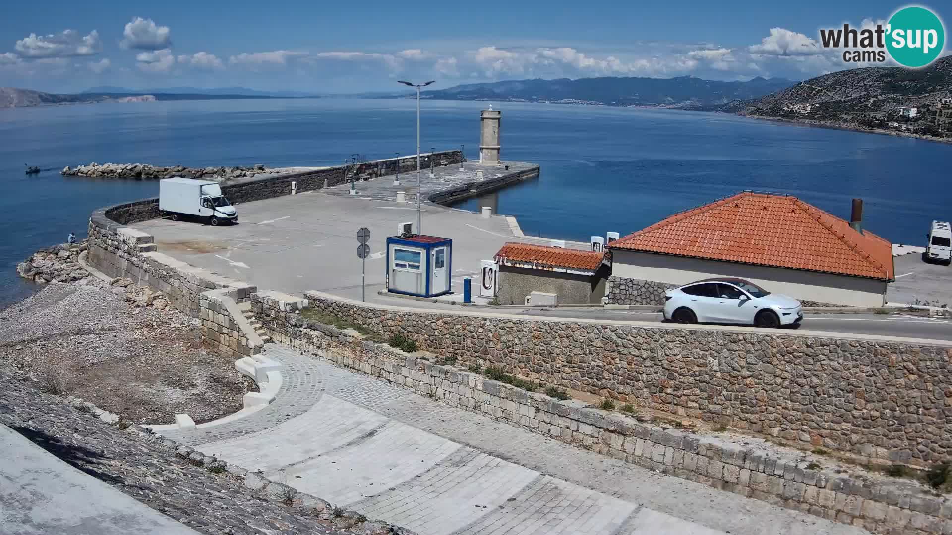 Webcam port de Senj – Vue sur la jetée et le phare