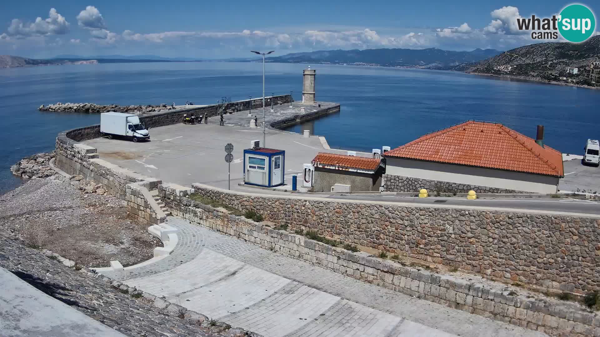 Senj Hafen Webcam – Wellenbrecher & Leuchtturm Liveblick