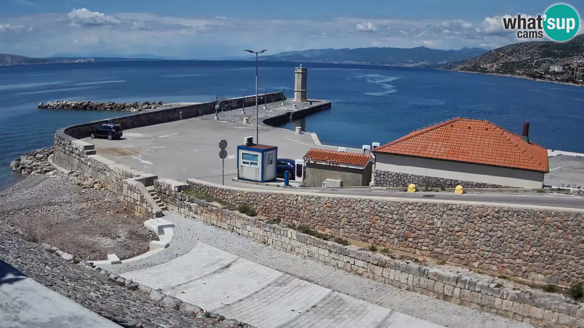 Senj Hafen Webcam – Wellenbrecher & Leuchtturm Liveblick