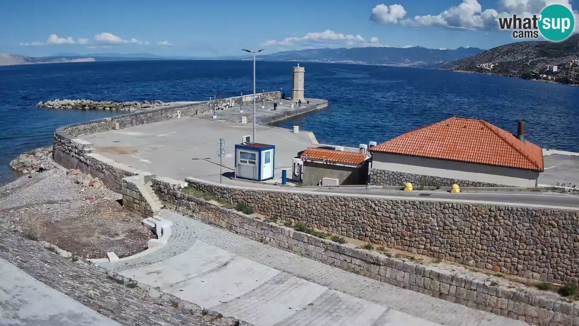 Webcam port de Senj – Vue sur la jetée et le phare