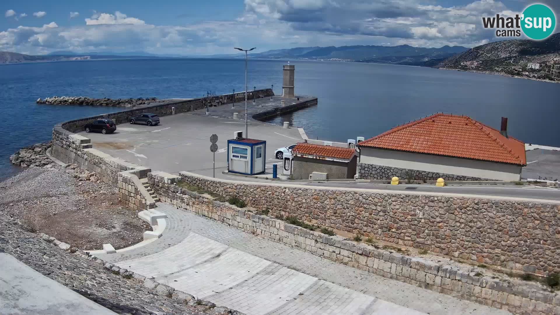 Senj Hafen Webcam – Wellenbrecher & Leuchtturm Liveblick
