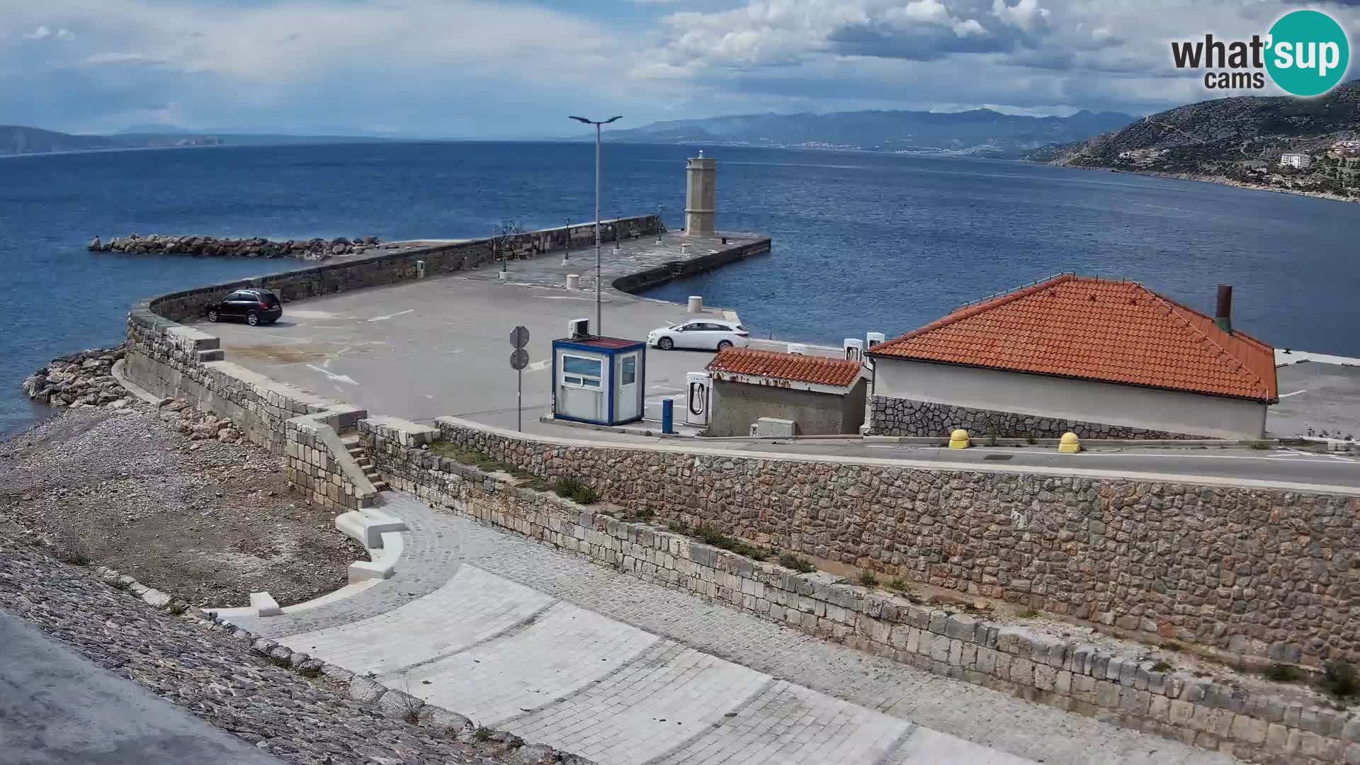 Senj Hafen Webcam – Wellenbrecher & Leuchtturm Liveblick