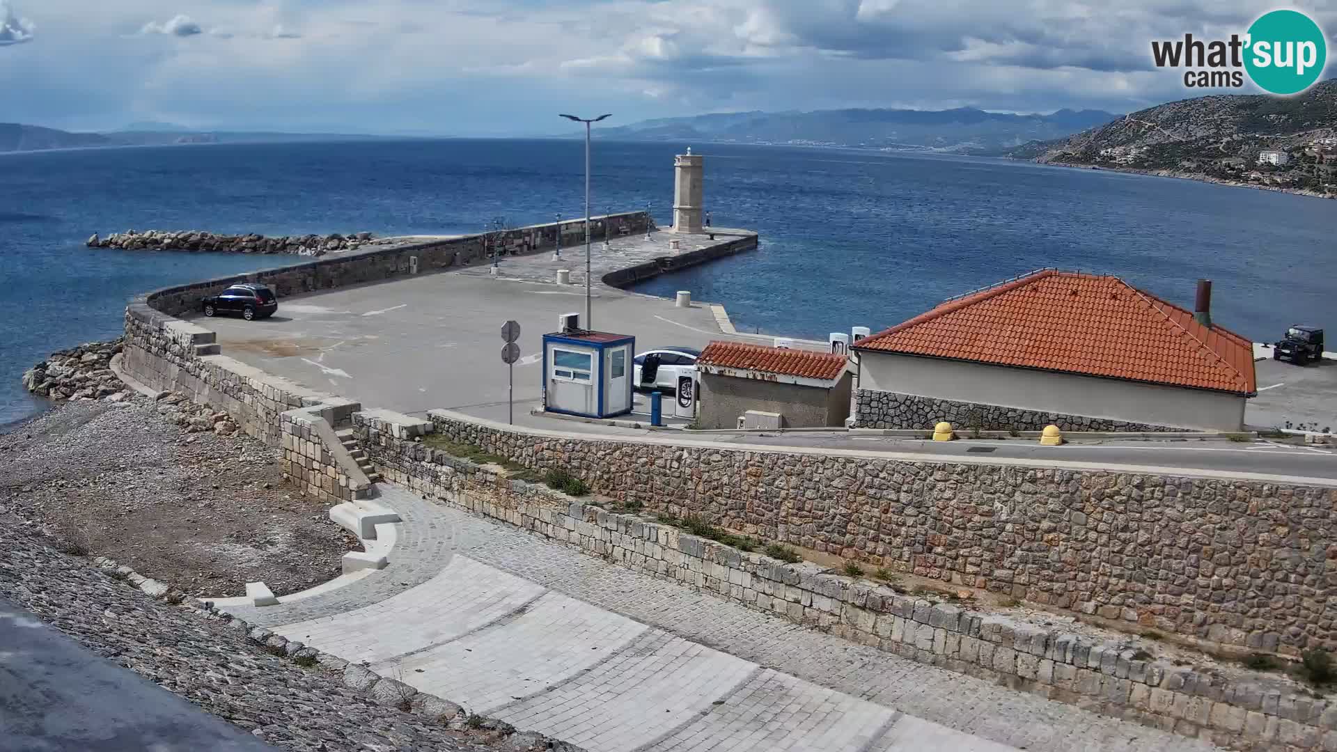 Webcam port de Senj – Vue sur la jetée et le phare