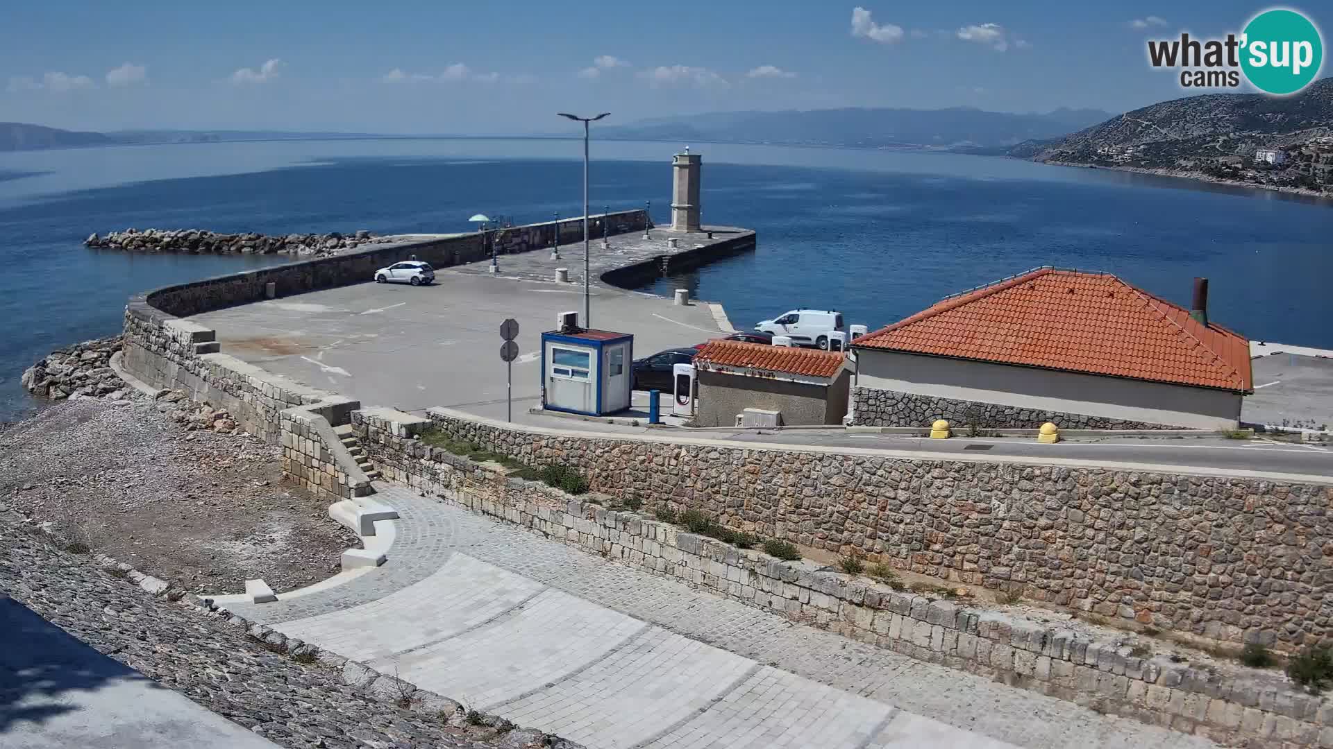 Senj Hafen Webcam – Wellenbrecher & Leuchtturm Liveblick