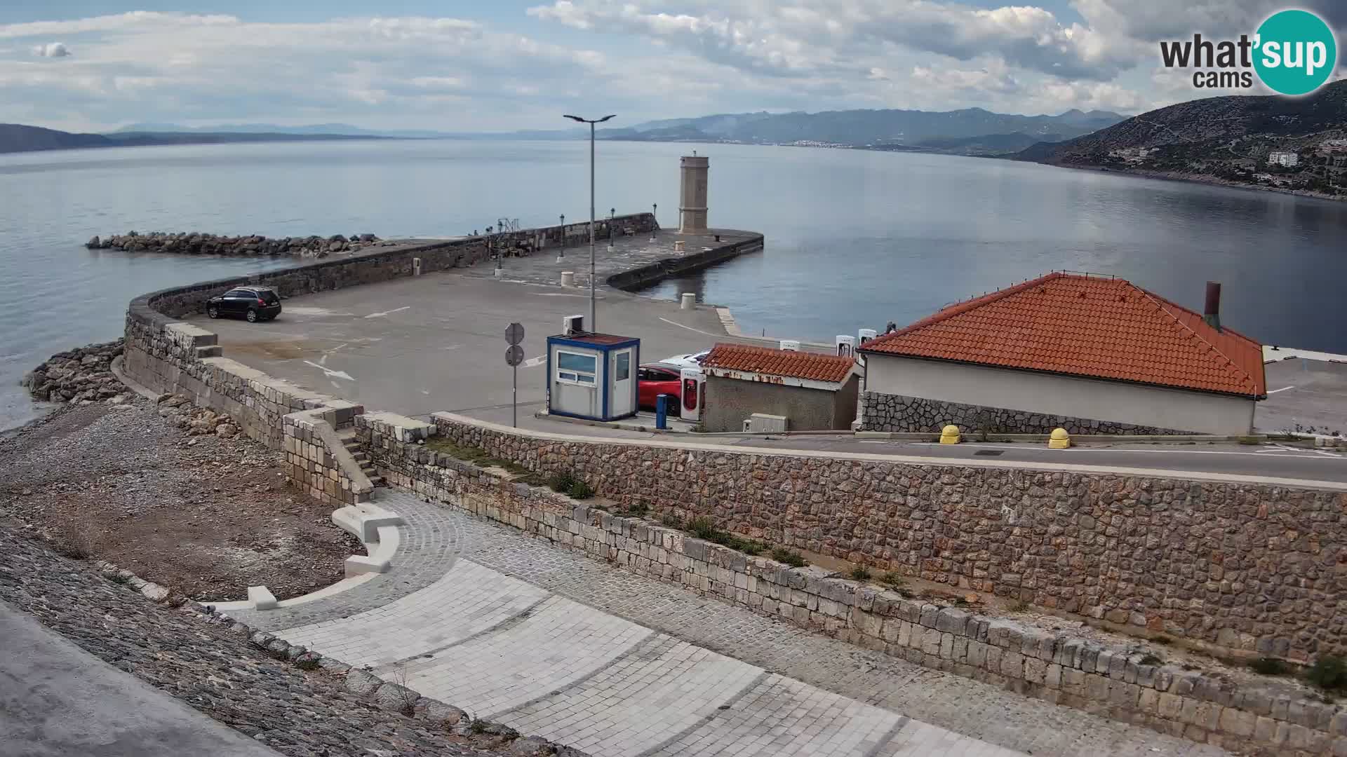 Senj Hafen Webcam – Wellenbrecher & Leuchtturm Liveblick