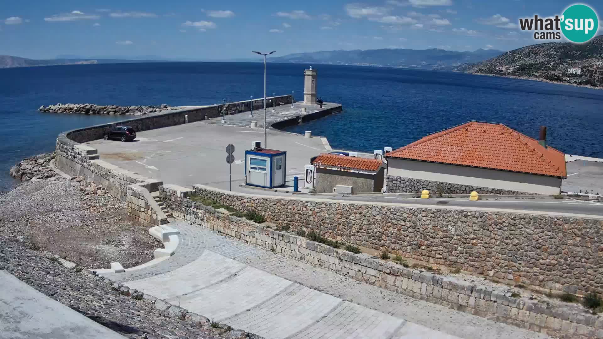Senj Hafen Webcam – Wellenbrecher & Leuchtturm Liveblick