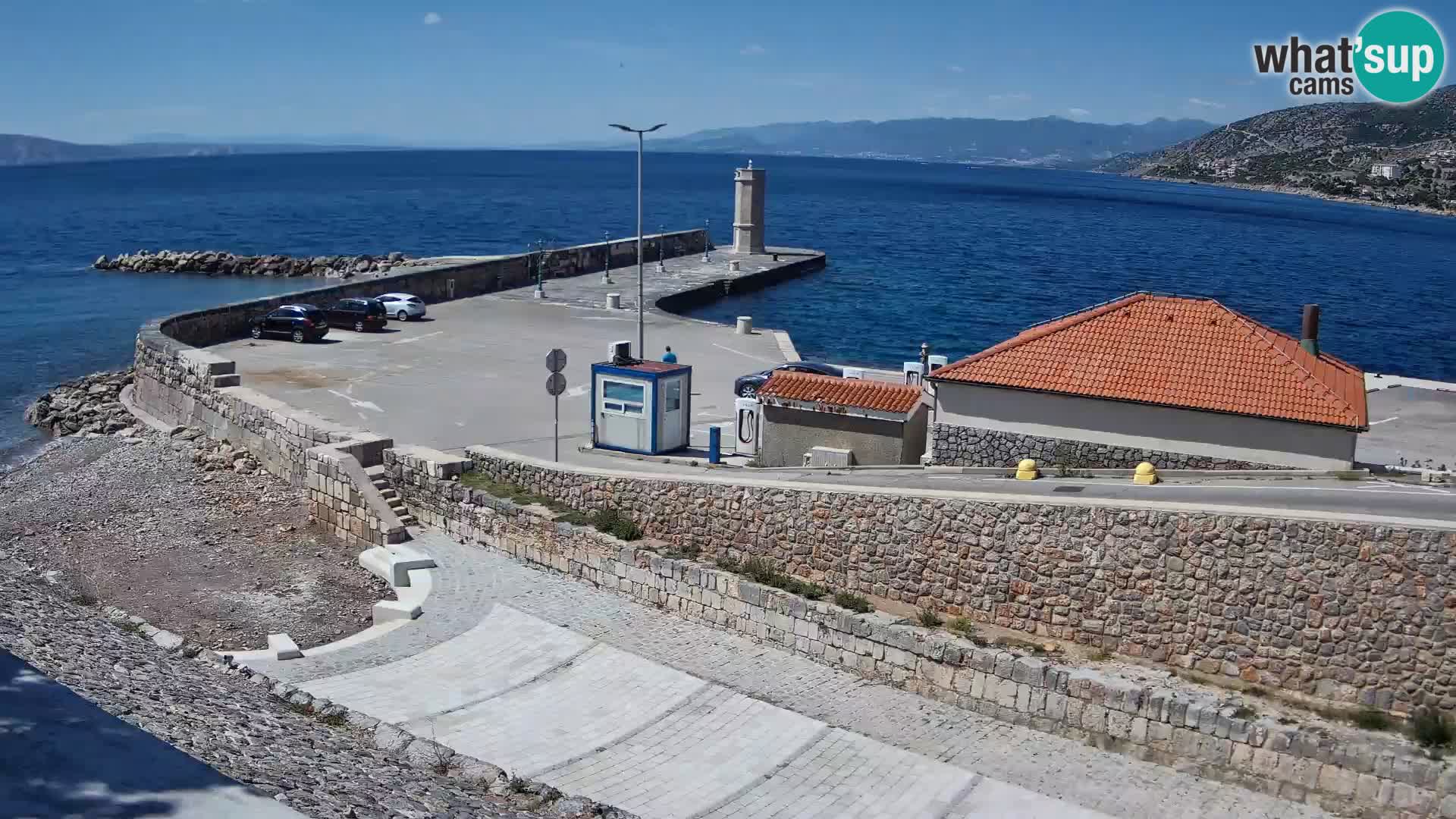 Senj Hafen Webcam – Wellenbrecher & Leuchtturm Liveblick