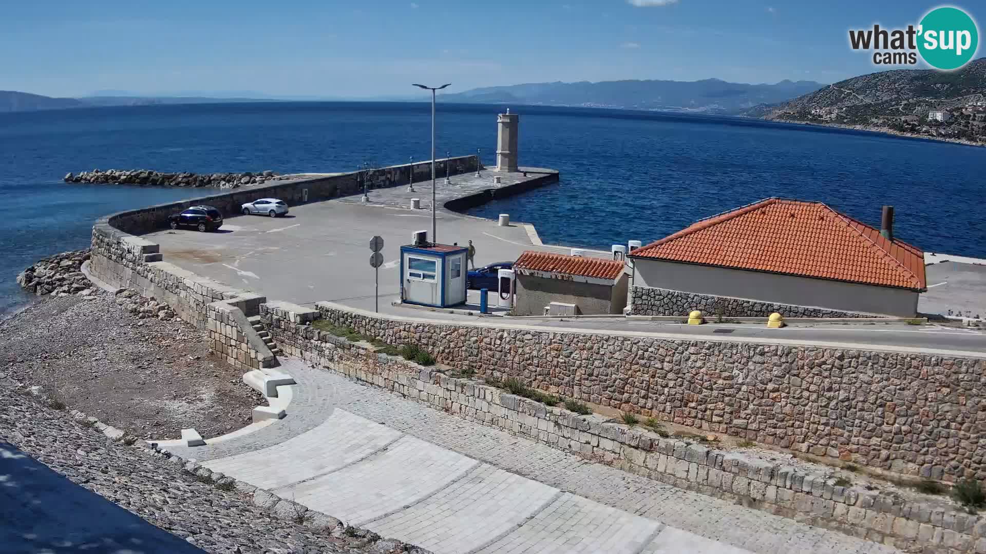 Senj Hafen Webcam – Wellenbrecher & Leuchtturm Liveblick