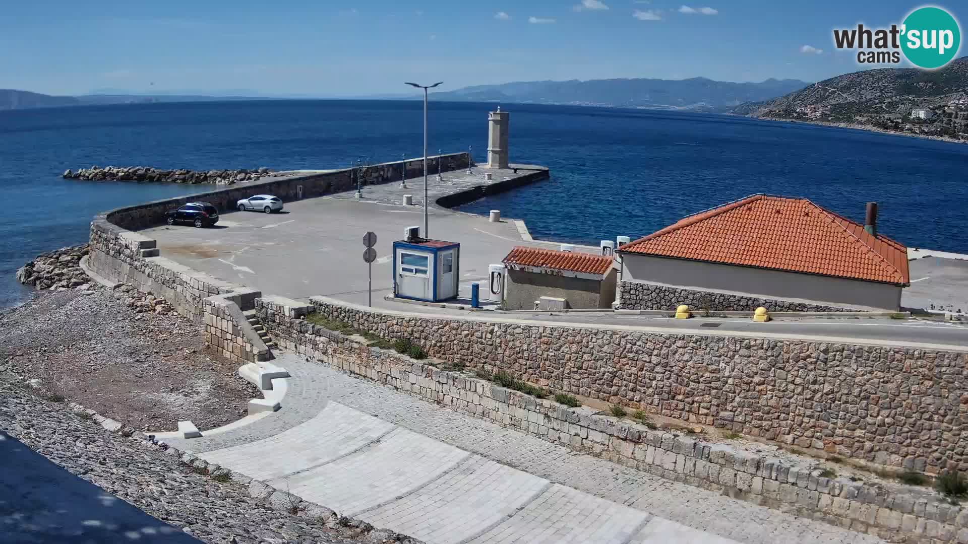 Senj Hafen Webcam – Wellenbrecher & Leuchtturm Liveblick
