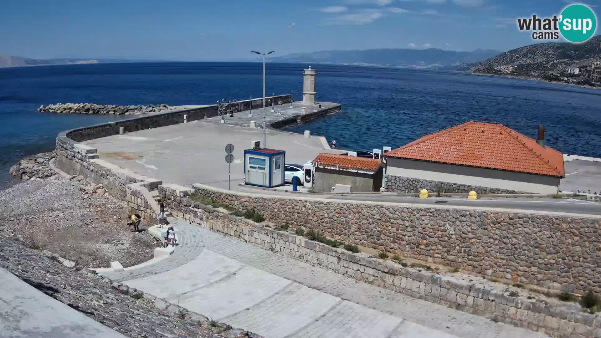 Webcam port de Senj – Vue sur la jetée et le phare