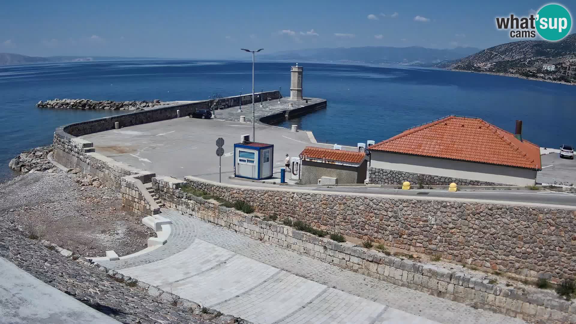 Senj Hafen Webcam – Wellenbrecher & Leuchtturm Liveblick