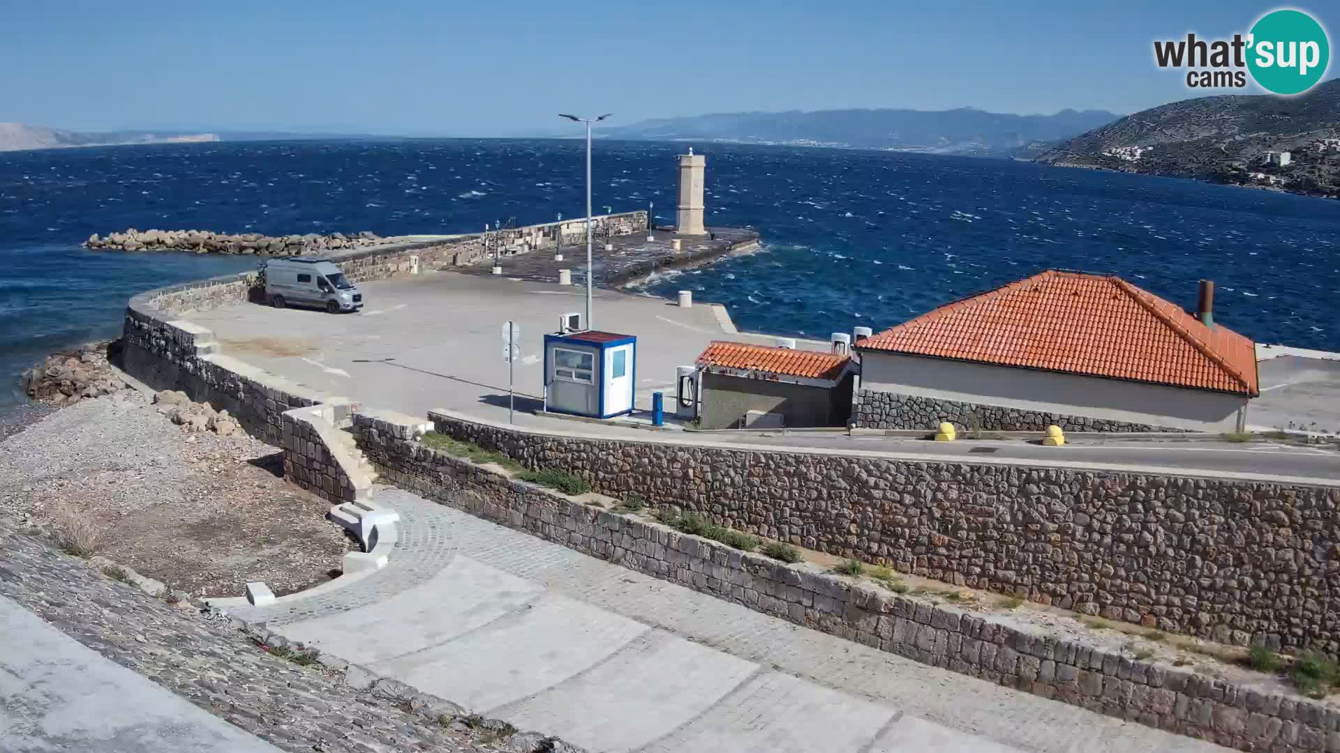 Senj Hafen Webcam – Wellenbrecher & Leuchtturm Liveblick