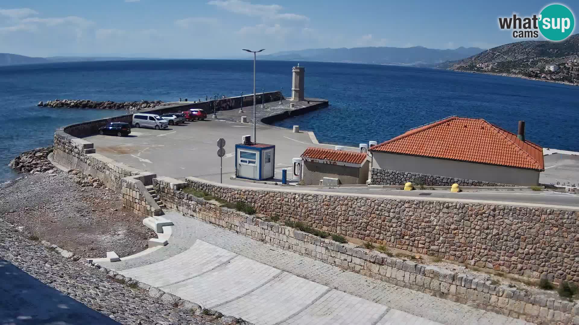 Webcam port de Senj – Vue sur la jetée et le phare