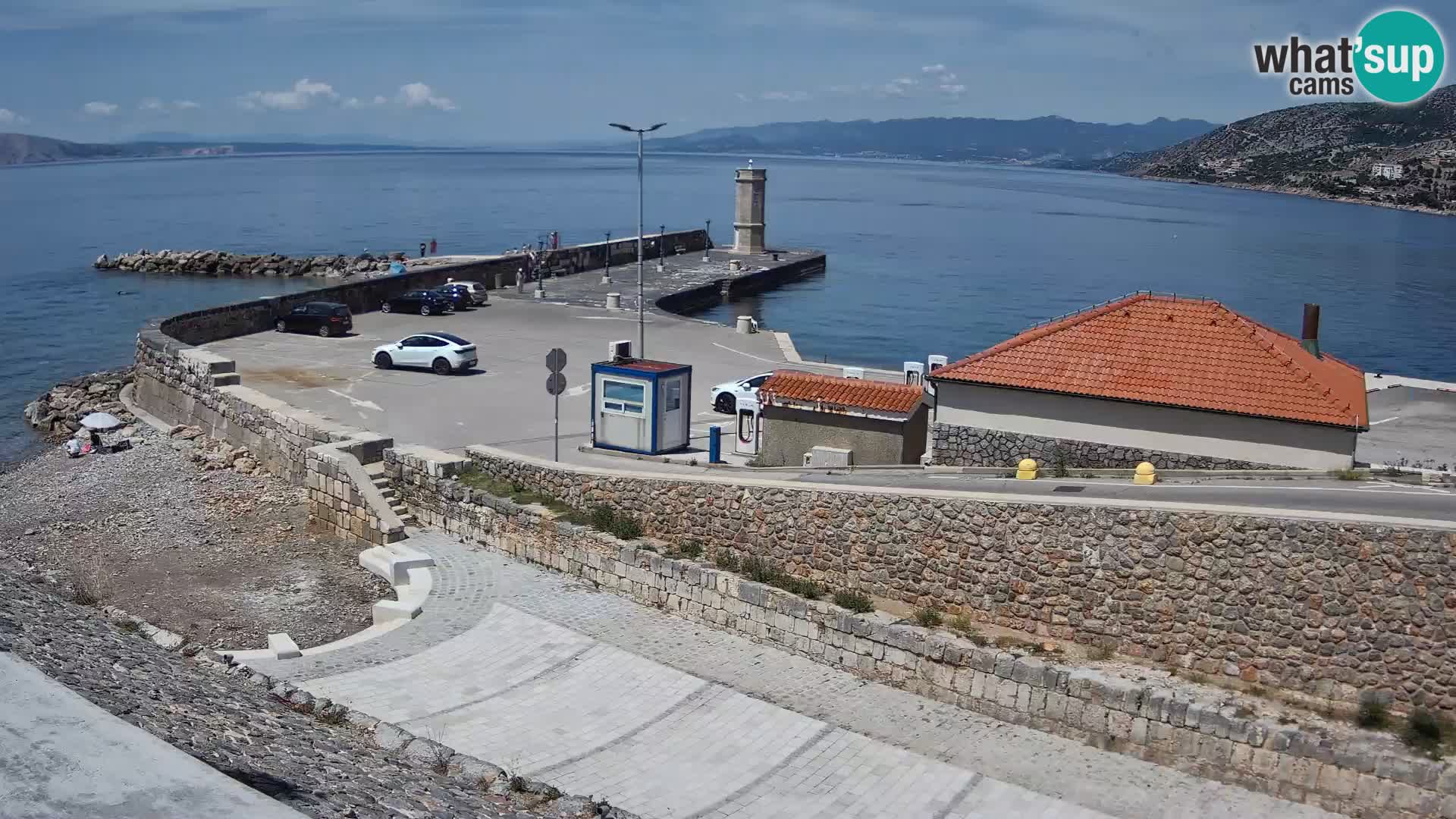 Senj Hafen Webcam – Wellenbrecher & Leuchtturm Liveblick