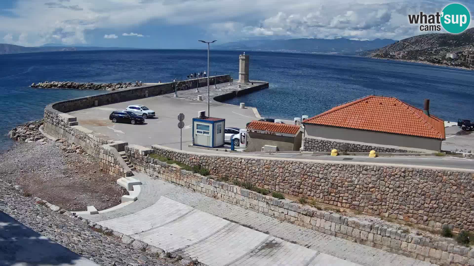 Senj Hafen Webcam – Wellenbrecher & Leuchtturm Liveblick