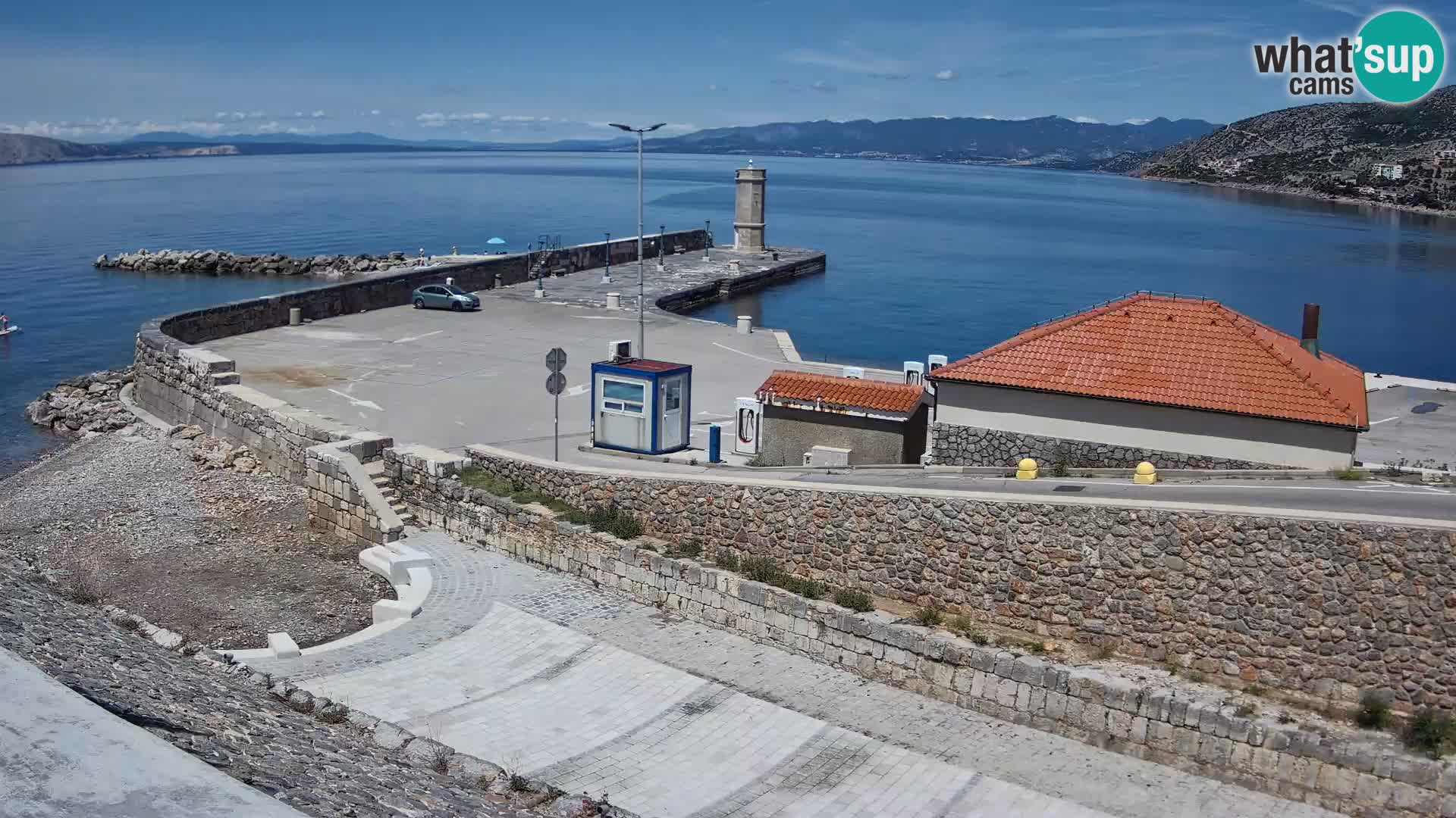 Webcam port de Senj – Vue sur la jetée et le phare