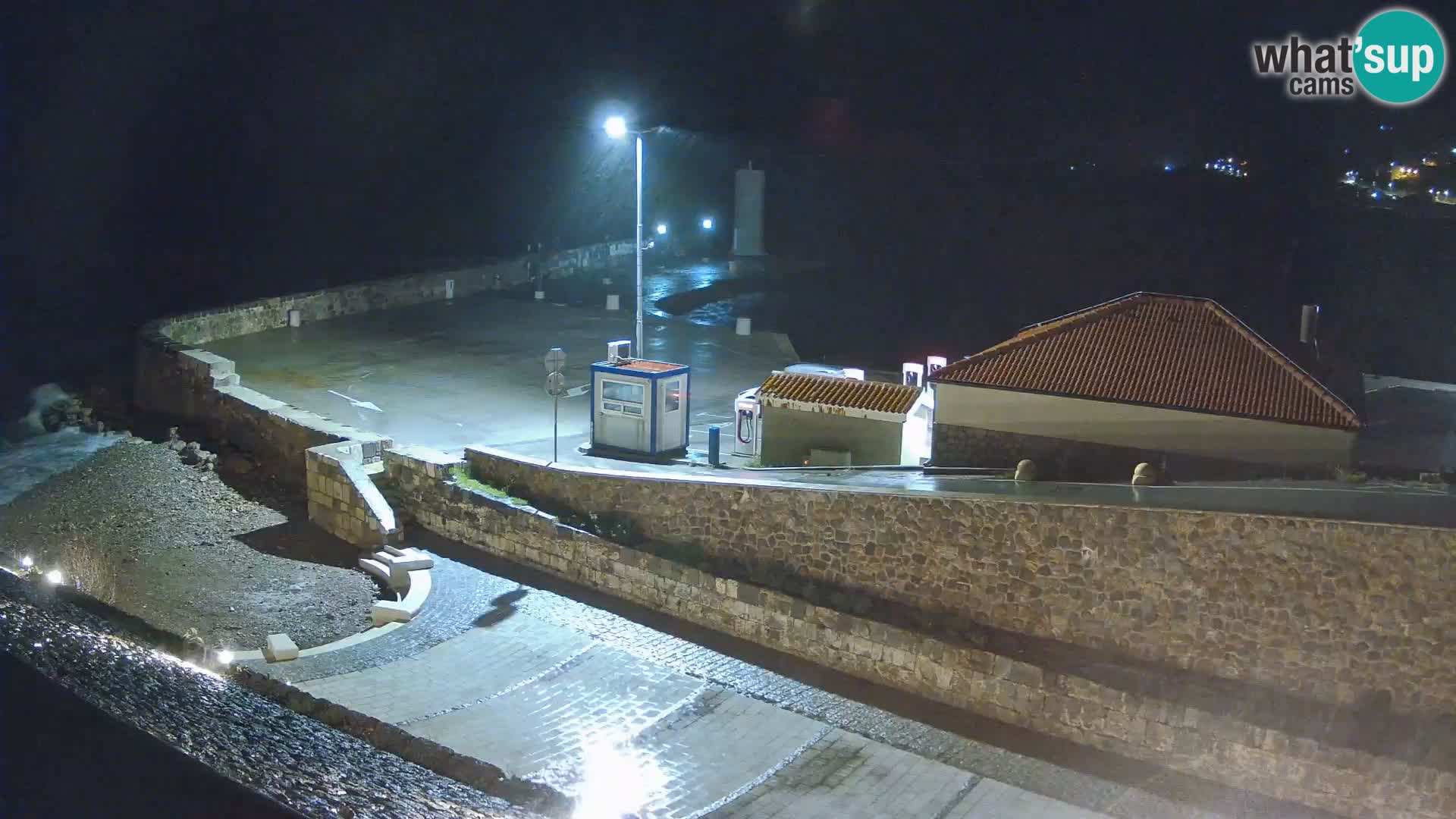 Webcam port de Senj – Vue sur la jetée et le phare