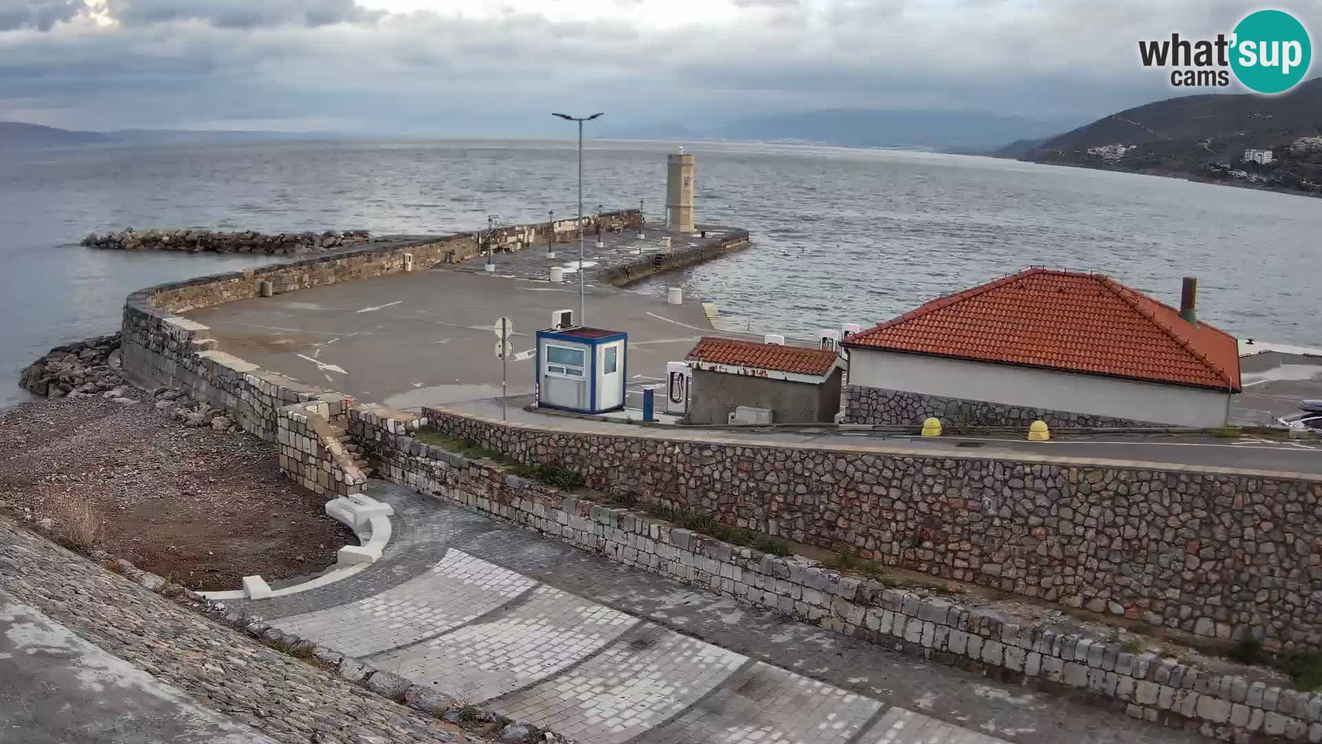 Senj Hafen Webcam – Wellenbrecher & Leuchtturm Liveblick