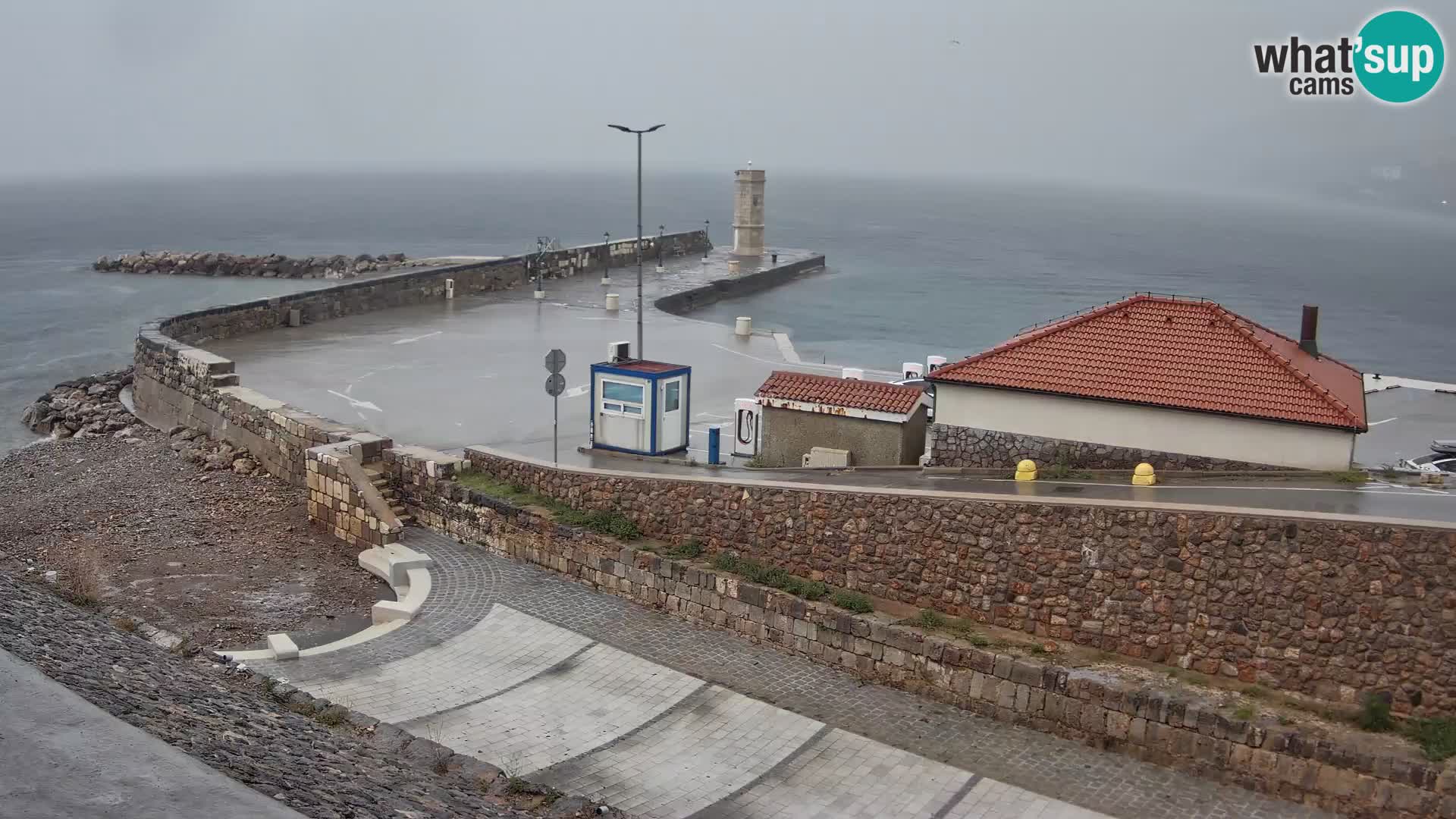 Senj Hafen Webcam – Wellenbrecher & Leuchtturm Liveblick