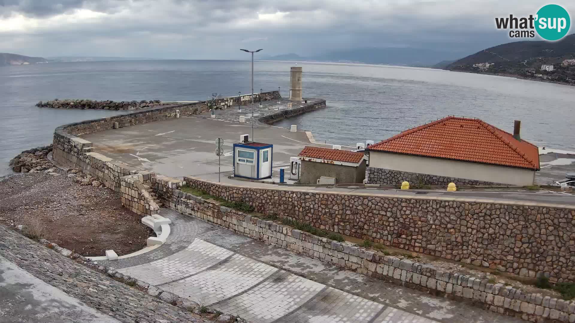 Senj Hafen Webcam – Wellenbrecher & Leuchtturm Liveblick