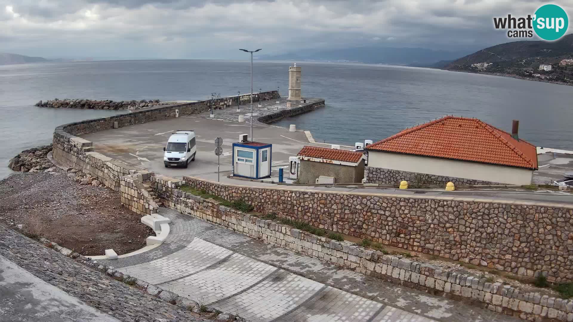 Senj Hafen Webcam – Wellenbrecher & Leuchtturm Liveblick