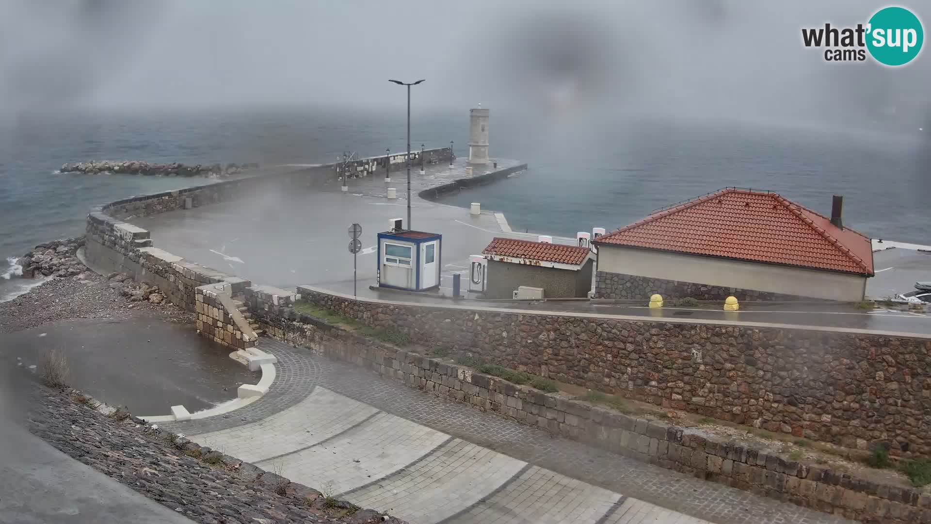 Senj Hafen Webcam – Wellenbrecher & Leuchtturm Liveblick