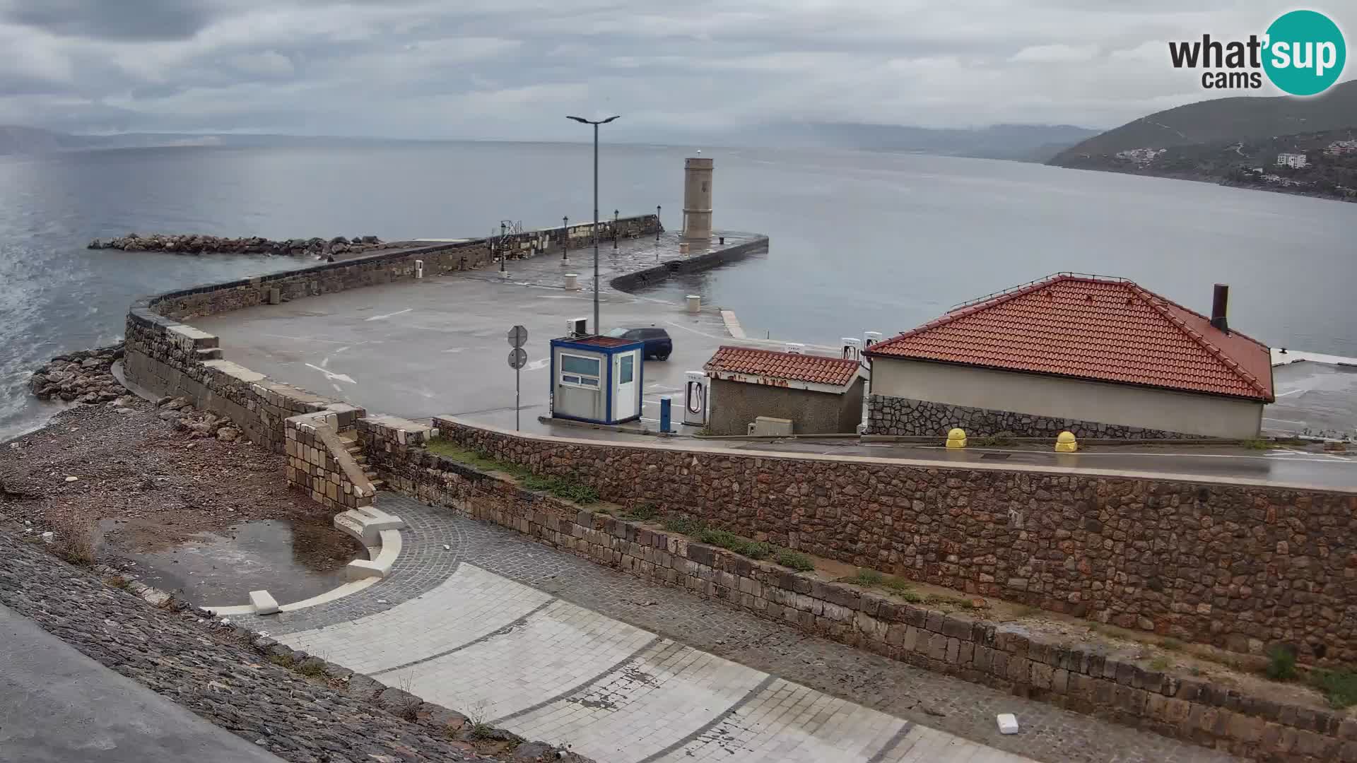 Senj Hafen Webcam – Wellenbrecher & Leuchtturm Liveblick