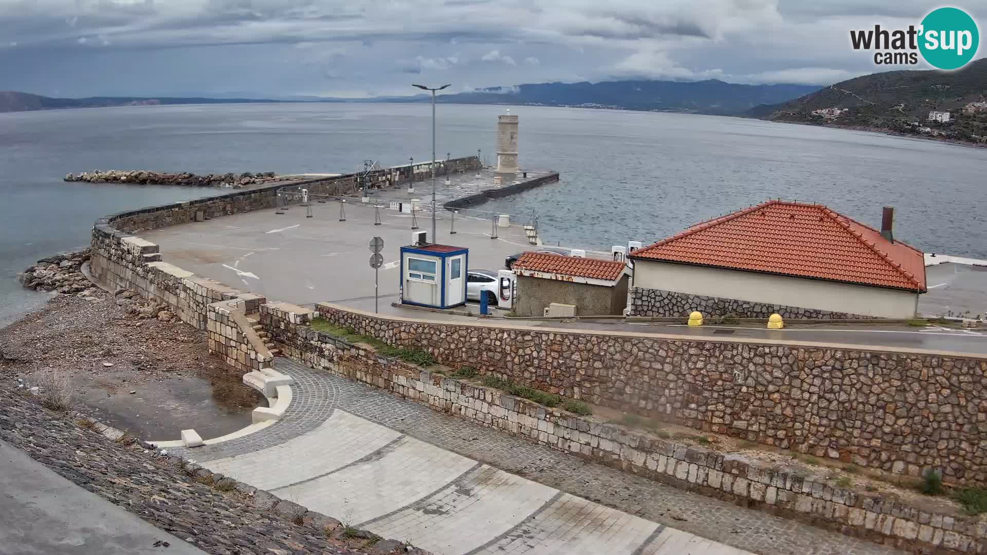 Senj Hafen Webcam – Wellenbrecher & Leuchtturm Liveblick