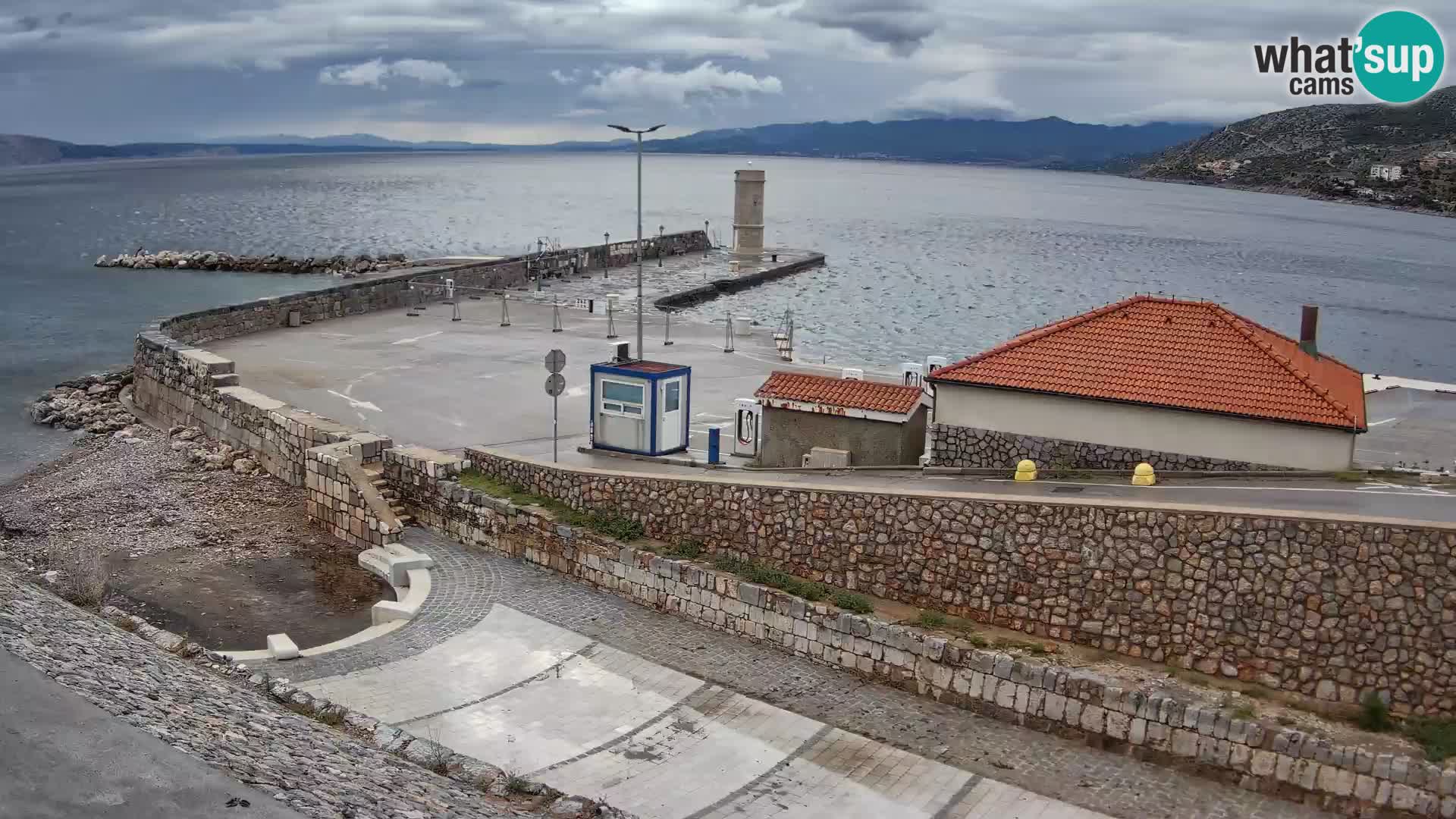 Senj Hafen Webcam – Wellenbrecher & Leuchtturm Liveblick