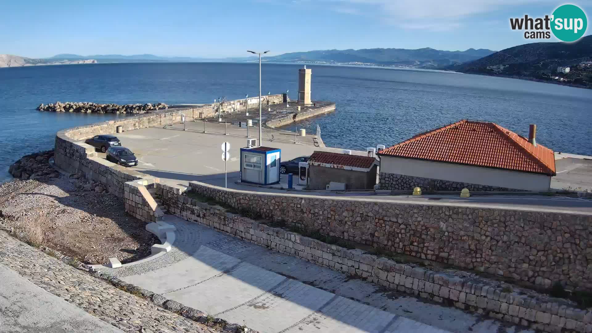 Senj Hafen Webcam – Wellenbrecher & Leuchtturm Liveblick