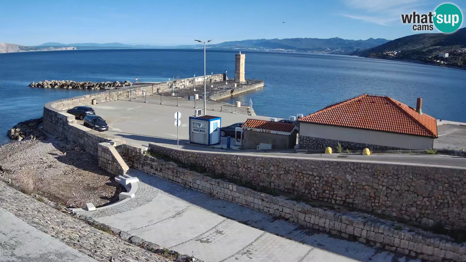 Senj Hafen Webcam – Wellenbrecher & Leuchtturm Liveblick